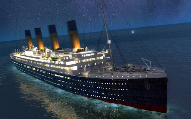 The Titanic pictured before it sank in 1912.