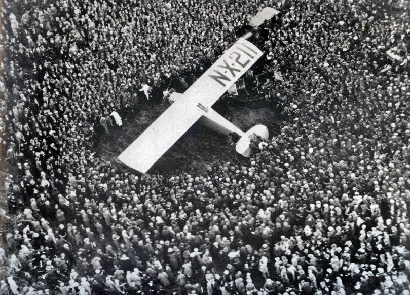 On May 21, 1927, American aviator Charles Lindbergh landed his monoplane, the Spirit of St. Louis, at Le Bourget Field in Paris, completing the world’s first transatlantic flight.