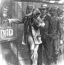 Illustration of African Americans voting